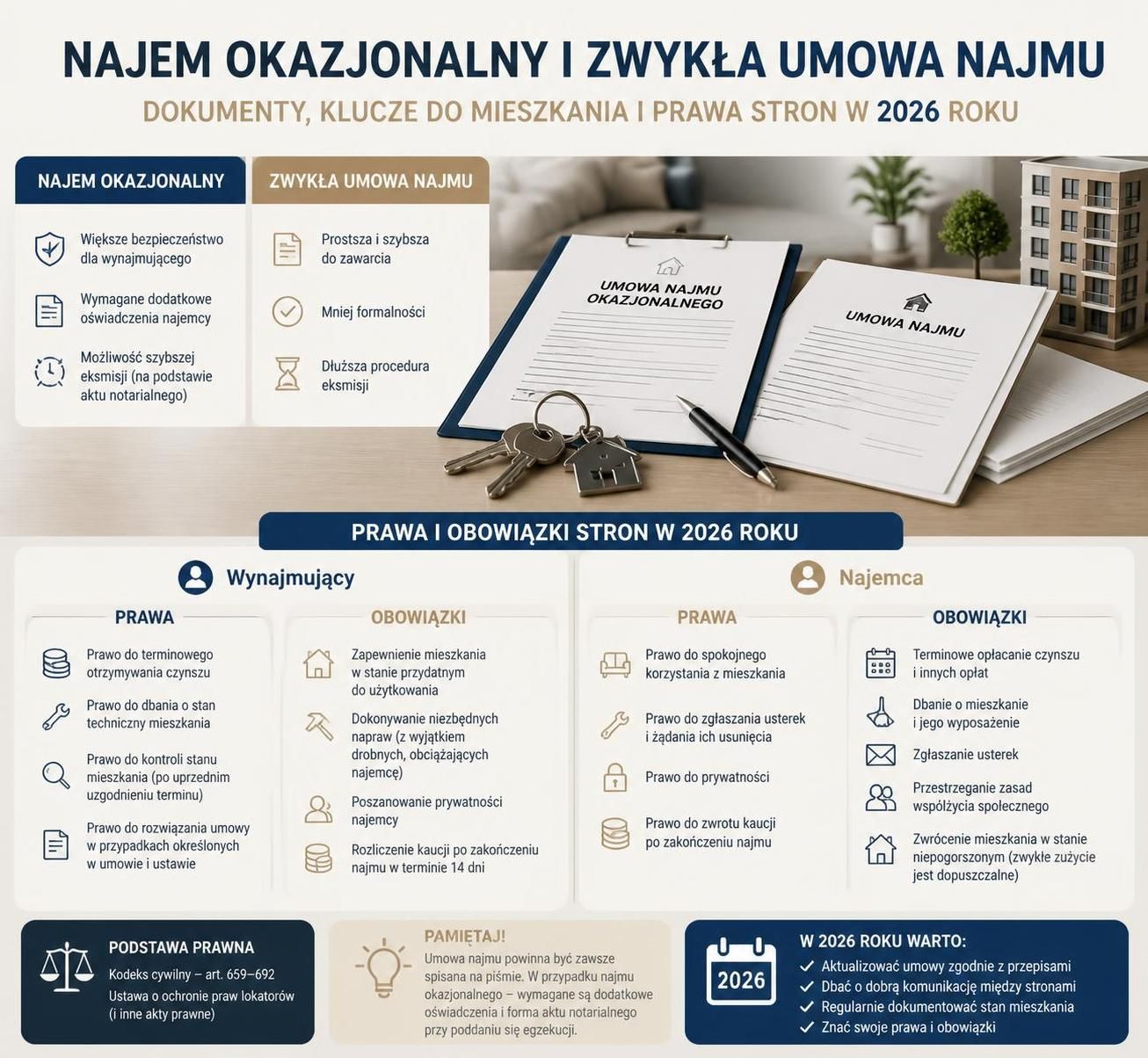 najem okazjonalny w 2026 roku: praktyczny przewodnik dla najemców i wynajmujących. dowiedz się, na co zwrócić uwagę przed podpisaniem umowy najmu okazjonalnego oraz jakie zmiany przyniesie nowy rok.
